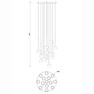Lampe suspendue 14 lumières TONIC Multicolore