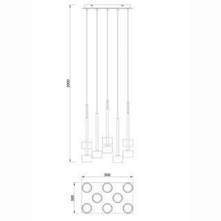 Lampe suspendue 8 lumières TONIC Multicolore