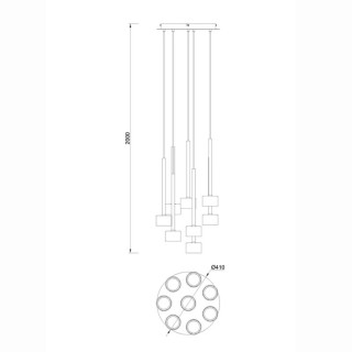 Lampe suspendue 8 lumières TONIC Multicolore