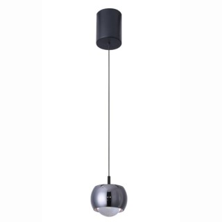 Lampe suspendue 1 lumière ROLLER Noir/Chrome
