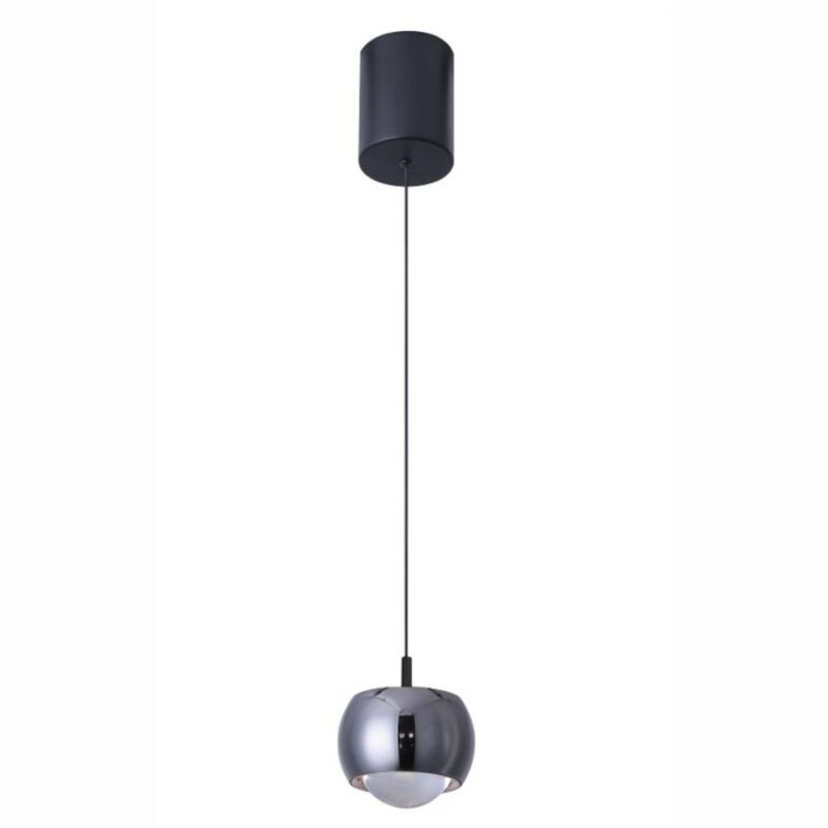 Lampe suspendue 1 lumière ROLLER Noir/Chrome