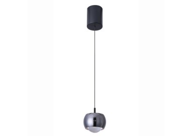 Lampe suspendue 1 lumière ROLLER Noir/Chrome