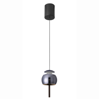 Lampe suspendue 1 lumière ROLLER Noir/Chrome