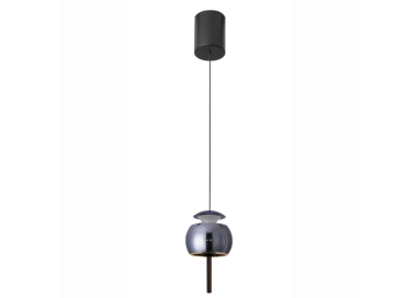 Lampe suspendue 1 lumière ROLLER Noir/Chrome