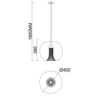 Suspension cylindrique GU10 KRISS Noir/Chrome