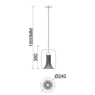 Suspension cylindrique GU10 KRISS Noir/Bronze