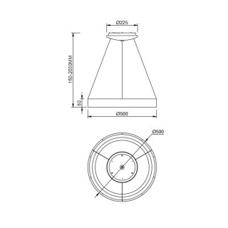 Lampe suspendue LED à intensité variable NISEKO II Noir