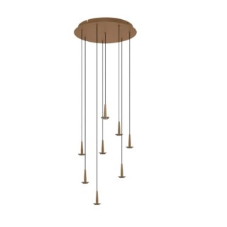 Suspension ronde 8xLED 5W 3000K W/T Verre ANDROMEDA Or