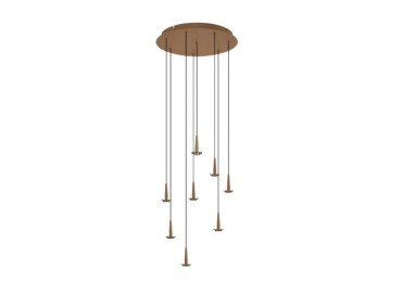 Suspension ronde 8xLED 5W 3000K W/T Verre ANDROMEDA Or
