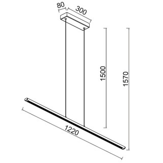 Suspension LED 38W 3000K LINEAL Or