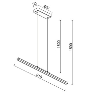 Suspension LED 36W 3000K LINEAL Or
