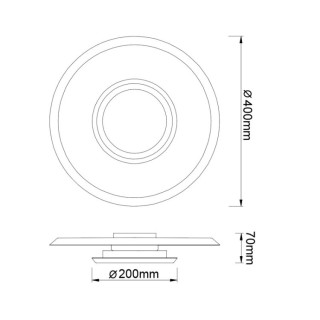 Plafonnier LED 18W 3000K TINA Blanc mat + noir