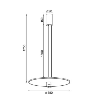 Suspension LED 42W 3000K NOMADA Noir/Or