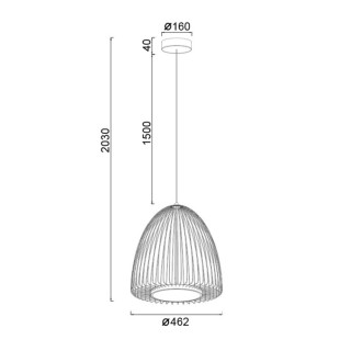 Suspension LED 43W 3000K SMART Noir