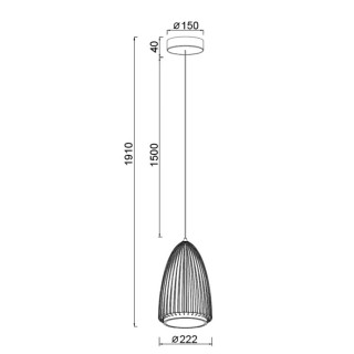 Suspension LED 20W 3000K SMART Noir