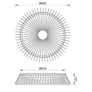 Plafonnier LED 80W 3000K HIMALAYA PLAFON Bois