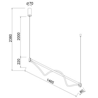 Suspension LED 38W 3000K FUGAZ Noir