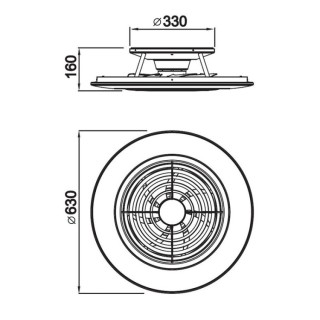 Plafonnier LED 70W Ventilateur 35W ALISIO Noir