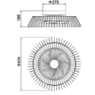Plafonnier LED 70W Ventilateur 30W HIMALAYA Bois