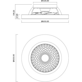 Plafonnier LED 70W Ventilateur 35W TIBET Blanc