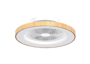 Plafonnier LED 70W Ventilateur 35W TIBET Bois/Blanc
