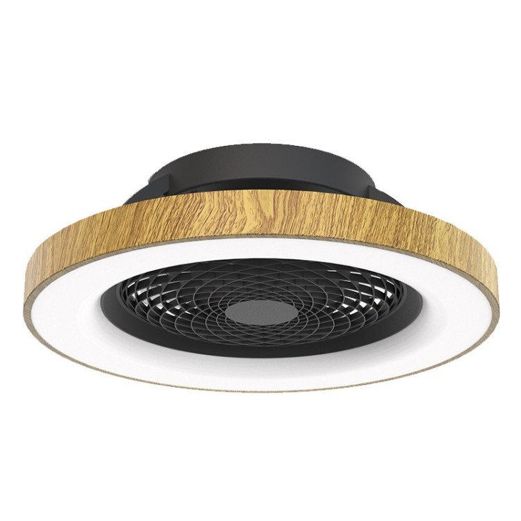 Plafonnier LED 70W Ventilateur 35W TIBET Noir/Bois