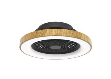 Plafonnier LED 70W Ventilateur 35W TIBET Noir/Bois