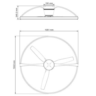 Plafonnier LED 75W Ventilateur 35W NEPAL Argent/Noyer