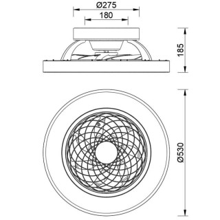 Plafonnier LED 70W Ventilateur 33W TIBET MINI Noir