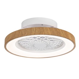 Plafonnier LED 70W Ventilateur 33W TIBET MINI Bois/Blanc