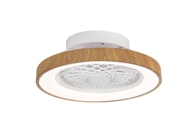 Plafonnier LED 70W Ventilateur 33W TIBET MINI Bois/Blanc