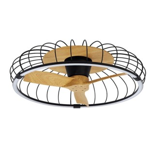 Plafonnier LED 75W Ventilateur 30W NATURE Noir
