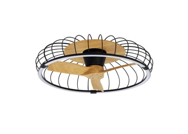 Plafonnier LED 75W Ventilateur 30W NATURE Noir