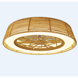 Plafonnier LED 70W Ventilateur 35W INDONESIA Rotin
