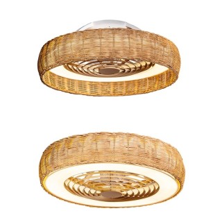 Plafonnier LED 70W Ventilateur 35W KILIMANJARO Rotin