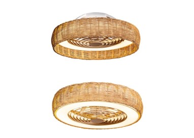 Plafonnier LED 70W Ventilateur 35W KILIMANJARO Rotin