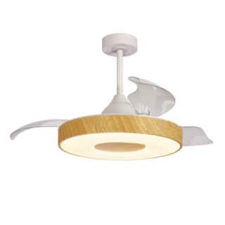 Plafonnier LED 60W Ventilateur 30W COIN FAN Bois
