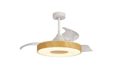 Plafonnier LED 60W Ventilateur 30W COIN FAN Bois