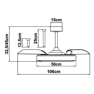 Plafonnier LED 60W Ventilateur 30W COIN FAN Bois