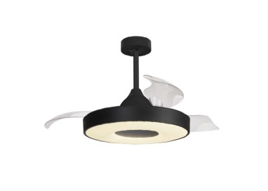 Plafonnier LED 60W Ventilateur 30W COIN FAN Noir