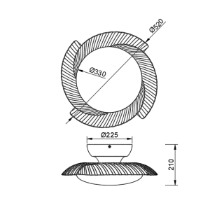 Plafonnier LED 45W Ventilateur 25W ALOHA Bois