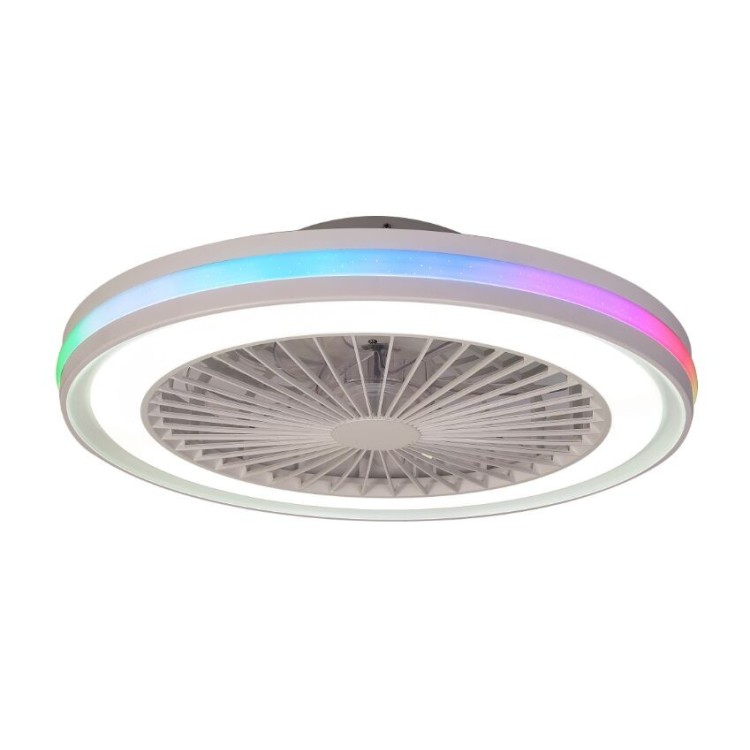 Plafonnier LED 40W Ventilateur 20W GAMER Blanc