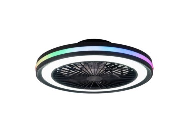 Plafonnier LED 40W Ventilateur 20W GAMER Noir