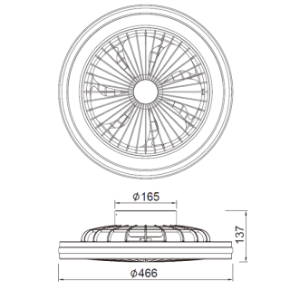 Plafonnier LED 40W Ventilateur 20W GAMER Noir