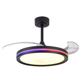 Suspension LED 50W Ventilateur 30W RAFAGA Noir