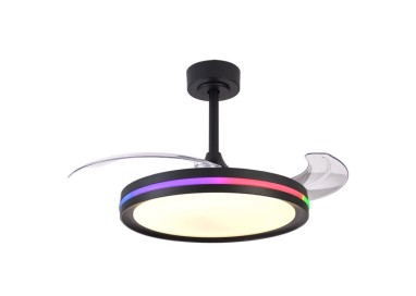 Suspension LED 50W Ventilateur 30W RAFAGA Noir