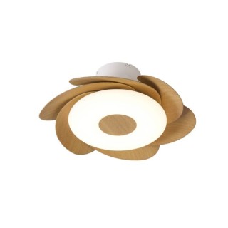 Plafonnier LED 24W Ventilateur 24W FLOWER Blanc/Bois