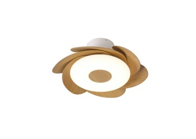 Plafonnier LED 24W Ventilateur 24W FLOWER Blanc/Bois