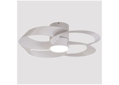 Plafonnier LED 24W Ventilateur 22W ROSE Blanc