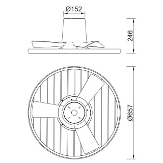 Plafonnier LED 45W Ventilateur 25W SOHO Blanc